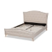 Baxton Studio Felisa Modern and Contemporary Beige Fabric Upholstered and Button Tufted King Size Platform Bed - BSOCF9009-Beige-King