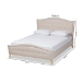 Baxton Studio Felisa Modern and Contemporary Beige Fabric Upholstered and Button Tufted King Size Platform Bed - BSOCF9009-Beige-King