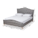 Baxton Studio Felisa Modern and Contemporary Grey Fabric Upholstered and Button Tufted King Size Platform Bed - BSOCF9009-Grey-King
