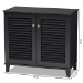 Baxton Studio Coolidge Modern and Contemporary Dark Grey Finished 4-Shelf Wood Shoe Storage Cabinet - BSOFP-01LV-Dark Grey