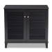 Baxton Studio Coolidge Modern and Contemporary Dark Grey Finished 4-Shelf Wood Shoe Storage Cabinet - BSOFP-01LV-Dark Grey