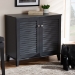 Baxton Studio Coolidge Modern and Contemporary Dark Grey Finished 4-Shelf Wood Shoe Storage Cabinet - BSOFP-01LV-Dark Grey