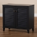 Baxton Studio Coolidge Modern and Contemporary Dark Grey Finished 4-Shelf Wood Shoe Storage Cabinet - BSOFP-01LV-Dark Grey