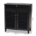 Baxton Studio Coolidge Modern and Contemporary Dark Grey Finished 4-Shelf Wood Shoe Storage Cabinet with Drawer - BSOFP-02LV-Dark Grey