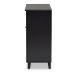 Baxton Studio Coolidge Modern and Contemporary Dark Grey Finished 4-Shelf Wood Shoe Storage Cabinet with Drawer - BSOFP-02LV-Dark Grey