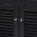 Baxton Studio Coolidge Modern and Contemporary Dark Grey Finished 4-Shelf Wood Shoe Storage Cabinet with Drawer - BSOFP-02LV-Dark Grey
