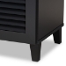 Baxton Studio Coolidge Modern and Contemporary Dark Grey Finished 4-Shelf Wood Shoe Storage Cabinet with Drawer - BSOFP-02LV-Dark Grey
