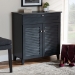 Baxton Studio Coolidge Modern and Contemporary Dark Grey Finished 4-Shelf Wood Shoe Storage Cabinet with Drawer - BSOFP-02LV-Dark Grey