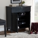 Baxton Studio Coolidge Modern and Contemporary Dark Grey Finished 4-Shelf Wood Shoe Storage Cabinet with Drawer - BSOFP-02LV-Dark Grey