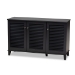 Baxton Studio Coolidge Modern and Contemporary Dark Grey Finished 8-Shelf Wood Shoe Storage Cabinet