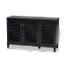 Baxton Studio Coolidge Modern and Contemporary Dark Grey Finished 8-Shelf Wood Shoe Storage Cabinet - BSOFP-04LV-Dark Grey