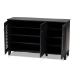 Baxton Studio Coolidge Modern and Contemporary Dark Grey Finished 8-Shelf Wood Shoe Storage Cabinet - BSOFP-04LV-Dark Grey