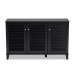 Baxton Studio Coolidge Modern and Contemporary Dark Grey Finished 8-Shelf Wood Shoe Storage Cabinet - BSOFP-04LV-Dark Grey
