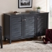 Baxton Studio Coolidge Modern and Contemporary Dark Grey Finished 8-Shelf Wood Shoe Storage Cabinet - BSOFP-04LV-Dark Grey