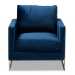 Baxton Studio Matteo Glam and Luxe Navy Blue Velvet Fabric Upholstered Gold Finished Armchair - BSOTSF-77241-Navy/Gold-CC