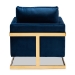 Baxton Studio Matteo Glam and Luxe Navy Blue Velvet Fabric Upholstered Gold Finished Armchair - BSOTSF-77241-Navy/Gold-CC