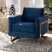 Baxton Studio Matteo Glam and Luxe Navy Blue Velvet Fabric Upholstered Gold Finished Armchair - BSOTSF-77241-Navy/Gold-CC