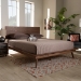 Baxton Studio Karine Mid-Century Modern Walnut Brown Finished Wood Queen Size Platform Bed - BSOMG0004-Ash Walnut-Queen