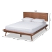 Baxton Studio Karine Mid-Century Modern Walnut Brown Finished Wood Queen Size Platform Bed - BSOMG0004-Ash Walnut-Queen