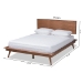 Baxton Studio Karine Mid-Century Modern Walnut Brown Finished Wood Queen Size Platform Bed - BSOMG0004-Ash Walnut-Queen