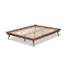 Baxton Studio Karine Mid-Century Modern Walnut Brown Finished Wood Full Size Platform Bed Frame - BSOMG0004-Ash Walnut-Full-Frame