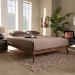 Baxton Studio Karine Mid-Century Modern Walnut Brown Finished Wood Full Size Platform Bed Frame - BSOMG0004-Ash Walnut-Full-Frame