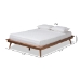 Baxton Studio Karine Mid-Century Modern Walnut Brown Finished Wood Full Size Platform Bed Frame - BSOMG0004-Ash Walnut-Full-Frame