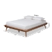 Baxton Studio Karine Mid-Century Modern Walnut Brown Finished Wood Full Size Platform Bed Frame - BSOMG0004-Ash Walnut-Full-Frame
