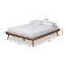 Baxton Studio Karine Mid-Century Modern Walnut Brown Finished Wood Full Size Platform Bed Frame - BSOMG0004-Ash Walnut-Full-Frame