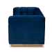 Baxton Studio Loreto Glam and Luxe Navy Blue Velvet Fabric Upholstered Brushed Gold Finished Sofa - BSOTSF-5506-Navy/Gold-SF
