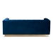 Baxton Studio Loreto Glam and Luxe Navy Blue Velvet Fabric Upholstered Brushed Gold Finished Sofa - BSOTSF-5506-Navy/Gold-SF