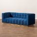 Baxton Studio Loreto Glam and Luxe Navy Blue Velvet Fabric Upholstered Brushed Gold Finished Sofa - BSOTSF-5506-Navy/Gold-SF