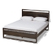 Baxton Studio Inicio Modern and Contemporary Charcoal Brown Finished Wood Queen Size Platform Bed - BSOInicio-Queen