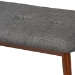Baxton Studio Flora II Mid-Century Modern Dark Grey Fabric Upholstered Medium Oak Finished Wood Dining Bench - BSOFlora2-Grey/Medium Oak-Bench