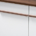 Baxton Studio Mette Mid-Century Modern Two-Tone White and Walnut Finished 5-Shelf Wood Entryway Shoe Cabinet - BSOLV3SC3150WI-Columbia/White-Shoe Cabinet
