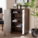 Baxton Studio Mette Mid-Century Modern Two-Tone White and Walnut Finished 5-Shelf Wood Entryway Shoe Cabinet - BSOLV3SC3150WI-Columbia/White-Shoe Cabinet