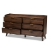 Baxton Studio Lena Mid-Century Modern Walnut Brown Finished 6-Drawer Wood Dresser - BSOLV4COD4231WI-Columbia-6DW-Dresser