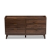 Baxton Studio Lena Mid-Century Modern Walnut Brown Finished 6-Drawer Wood Dresser - BSOLV4COD4231WI-Columbia-6DW-Dresser