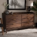Baxton Studio Lena Mid-Century Modern Walnut Brown Finished 6-Drawer Wood Dresser - BSOLV4COD4231WI-Columbia-6DW-Dresser