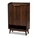 Baxton Studio Lena Mid-Century Modern Walnut Brown Finished 5-Shelf Wood Entryway Shoe Cabinet