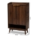 Baxton Studio Lena Mid-Century Modern Walnut Brown Finished 5-Shelf Wood Entryway Shoe Cabinet - BSOLV4SC4150WI-Columbia-Shoe Cabinet