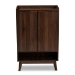Baxton Studio Lena Mid-Century Modern Walnut Brown Finished 5-Shelf Wood Entryway Shoe Cabinet - BSOLV4SC4150WI-Columbia-Shoe Cabinet