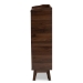 Baxton Studio Lena Mid-Century Modern Walnut Brown Finished 5-Shelf Wood Entryway Shoe Cabinet - BSOLV4SC4150WI-Columbia-Shoe Cabinet