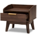 Baxton Studio Lena Mid-Century Modern Walnut Brown Finished 1-Drawer Wood Nightstand - BSOLV4ST4240WI-Columbia-NS