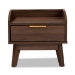 Baxton Studio Lena Mid-Century Modern Walnut Brown Finished 1-Drawer Wood Nightstand - BSOLV4ST4240WI-Columbia-NS