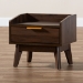 Baxton Studio Lena Mid-Century Modern Walnut Brown Finished 1-Drawer Wood Nightstand - BSOLV4ST4240WI-Columbia-NS