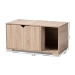 Baxton Studio Jasper Modern and Contemporary Oak Finished 2-Door Wood Cat Litter Box Cover House - BSOSECHC150040WI-Hana Oak-Cat House