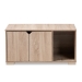 Baxton Studio Jasper Modern and Contemporary Oak Finished 2-Door Wood Cat Litter Box Cover House - BSOSECHC150040WI-Hana Oak-Cat House