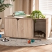 Baxton Studio Jasper Modern and Contemporary Oak Finished 2-Door Wood Cat Litter Box Cover House - BSOSECHC150040WI-Hana Oak-Cat House