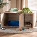 Baxton Studio Jasper Modern and Contemporary Oak Finished 2-Door Wood Cat Litter Box Cover House - BSOSECHC150040WI-Hana Oak-Cat House